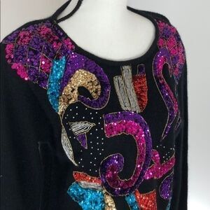 Marnie West Vintage Sweater with Beads and…